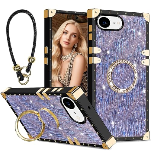 Fofvccv Schutzhülle für iPhone 16e 2025 – Glitzer-Strass-Armband und Diamant-Ring-Ständer, glitzernde Luxus-Wasserwellen-Wellen-Schutzhülle für iPhone 16e, SBW Violett Fofvccv Schutzhülle für iPhone 16e 2025 – Glitzer-Strass-Armband und Diamant-Ring-Ständer, glitzernde Luxus-Wasserwellen-Wellen-Schutzhülle für iPhone 16e, SBW Violett von Fofvccv