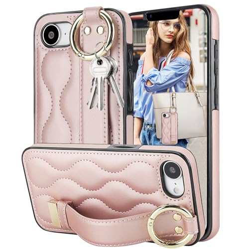 Fofvccv ZWD Schutzhülle für iPhone 16e, mit Ständer, aus PU-Leder, mit Metall-Fingerring, für Damen und Mädchen, Rotgold Fofvccv ZWD Schutzhülle für iPhone 16e, mit Ständer, aus PU-Leder, mit Metall-Fingerring, für Damen und Mädchen, Rotgold von Fofvccv