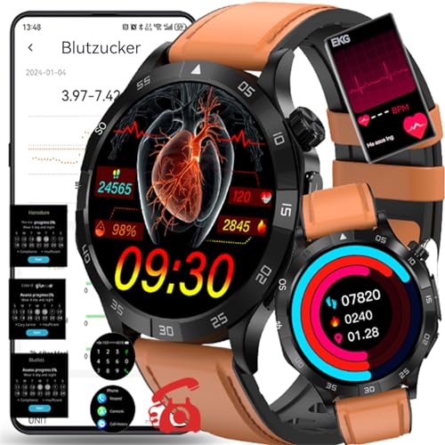 2024 Smartwatch 𝐁𝐥𝐮𝐭𝐳𝐮𝐜𝐤𝐞𝐫𝐁𝐥𝐮𝐭𝐳𝐮𝐜𝐤𝐞𝐫𝐦𝐞𝐬𝐬𝐮𝐧𝐠𝐃𝐢𝐚𝐛𝐞𝐭𝐞𝐬,smartwatch Mit Bluetooth Anrufe,Wasserdicht Fitnessuhr Schrittzähler,Fitness Tracker Armbanduhr Damen Herren von Fohatu