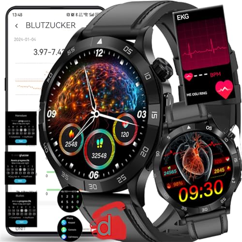2024 Smartwatch 𝐁𝐥𝐮𝐭𝐳𝐮𝐜𝐤𝐞𝐫𝐁𝐥𝐮𝐭𝐳𝐮𝐜𝐤𝐞𝐫𝐦𝐞𝐬𝐬𝐮𝐧𝐠𝐃𝐢𝐚𝐛𝐞𝐭𝐞𝐬,smartwatch Mit Bluetooth Anrufe,Wasserdicht Fitnessuhr Schrittzähler,Fitness Tracker Armbanduhr Damen Herren von Fohatu