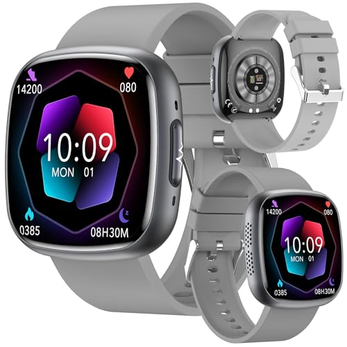 2025 New Smartwatch Herren Smartwatch Mit Blutdruckmessung EKG+HRV/Harnsäure/BMI Herren Damen 1,72" AMOLED Gesundheitsuhr Mit Telefonfunktion, 24H Herzfrequenz SPO2 Schlafmonitor Fitnessuhr (Grau) von Fohatu