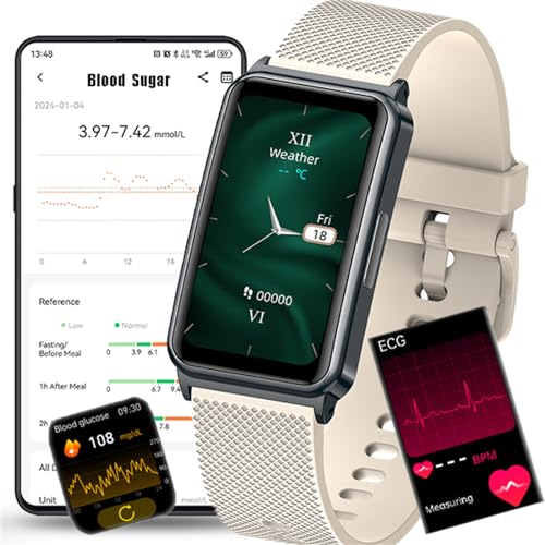 Fohatu ECG Smartwatch 𝐁𝐥𝐮𝐭𝐳𝐮𝐜𝐤𝐞𝐫,𝐁𝐥𝐮𝐭𝐳𝐮𝐜𝐤𝐞𝐫 Fitness-Tracker 𝐄𝐂𝐆 Pulsschlag Temperatur Pulsschlag Blut Blutsauerstoff Schlafüberwachung, Schrittzähler Aktivitätstracker,E von Fohatu