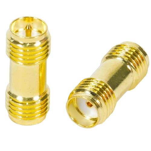 Fohevers 2 Stück RP-SMA Buchse auf SMA Buchse Adapter SMA Buchse RF Koaxial Koax RP-SMA Adapter für Antenne Radio WiFi Router FPV Dron Mobile von Fohevers
