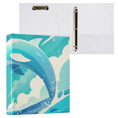 3 Ringbücher 1-1/2 Zoll Notizbuch Ordner mit Klemmbrett 1/2 Pack College Binder für Studenten 200 Blatt Happy Sea Fish Blau von Foiosoh