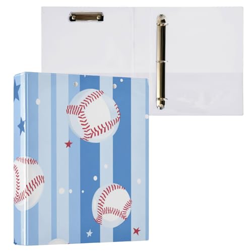 3-Ringe Notizbuch Ordner 1,5 Zoll Ordner mit Tascheneinband 1/2 Stück Schulhefter 200 Blatt Blau und Weiß Baseball 3-Ringe Notizbuch Ordner 1,5 Zoll Ordner mit Tascheneinband 1/2 Stück Schulhefter 200 Blatt Blau und Weiß Baseball von Foiosoh