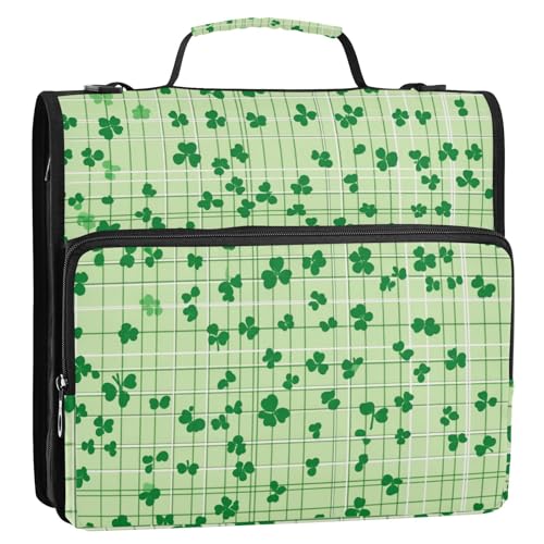Clover and Line Organizer mit 3 Ringen, 3,8 cm, Grün, mit Griff, inklusive Reißverschlusstasche, Schulbinder, Organizer für die Schule Clover and Line Organizer mit 3 Ringen, 3,8 cm, Grün, mit Griff, inklusive Reißverschlusstasche, Schulbinder, Organizer für die Schule von Foiosoh