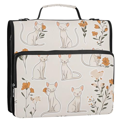 Cornish Rex Cats Organizer mit 3 Ringen, mit Griff und abnehmbarem Schultergurt, Portfolio-Organizer für die Schule Cornish Rex Cats Organizer mit 3 Ringen, mit Griff und abnehmbarem Schultergurt, Portfolio-Organizer für die Schule von Foiosoh