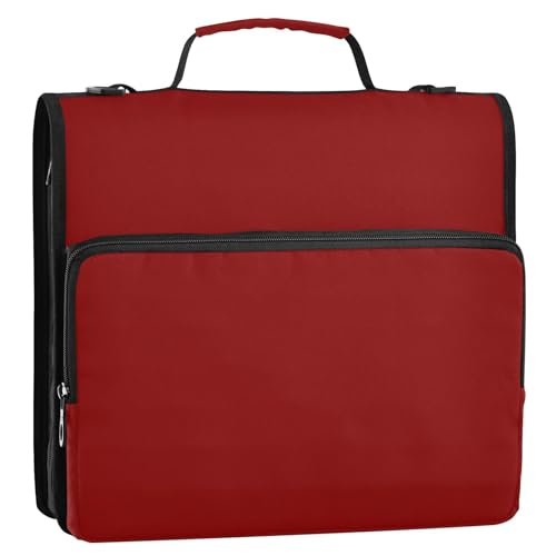 DarkRed 3,8 cm Büroordner mit 3 Ringen und Griff, wasserdicht, Dokumenten-Organizer für Schule und Büro DarkRed 3,8 cm Büroordner mit 3 Ringen und Griff, wasserdicht, Dokumenten-Organizer für Schule und Büro von Foiosoh
