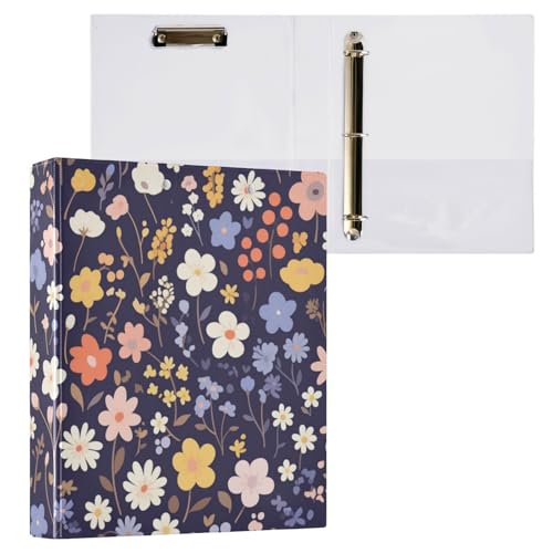 Foiosoh 3-Ring-Notizbuch, 3,8 cm, Notizbuchordner mit Tascheneinband, 1/2er-Pack, Ordner für die Schule, 200 Blatt, Blume, Dunkelblau Foiosoh 3-Ring-Notizbuch, 3,8 cm, Notizbuchordner mit Tascheneinband, 1/2er-Pack, Ordner für die Schule, 200 Blatt, Blume, Dunkelblau von Foiosoh