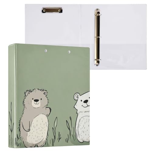 Foiosoh 3 Ringbuchordner 1 und 1/2 Zoll Notizbücher mit Klemmbrett 1/2 Stück Schulbedarf 200 Blatt Bär Salbeigrün Foiosoh 3 Ringbuchordner 1 und 1/2 Zoll Notizbücher mit Klemmbrett 1/2 Stück Schulbedarf 200 Blatt Bär Salbeigrün von Foiosoh