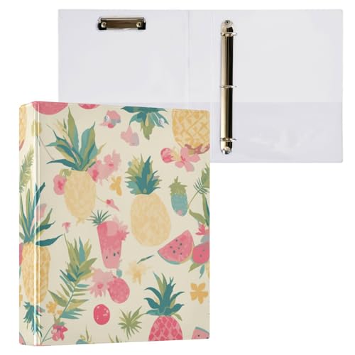 Foiosoh 3 Ringbücher 1 und 1/2 Zoll Notizbuch Ordner mit Taschen 1/2 Pack Schulhefter Hardcover Ananas Obst Muster Foiosoh 3 Ringbücher 1 und 1/2 Zoll Notizbuch Ordner mit Taschen 1/2 Pack Schulhefter Hardcover Ananas Obst Muster von Foiosoh