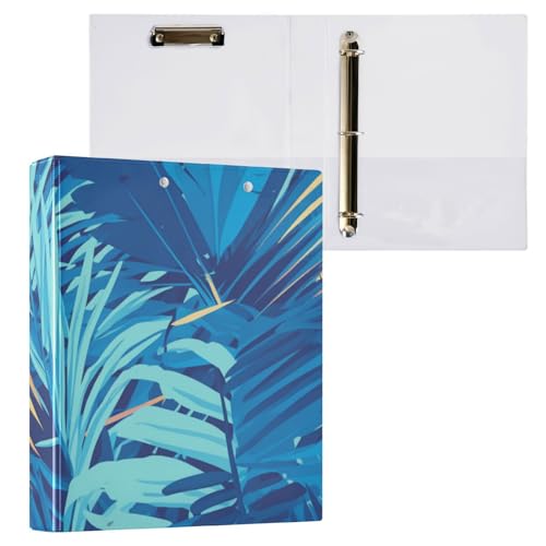 Foiosoh Drei-Ring-Ordner 1-1/2 Zoll mit Taschen, 1/2 Stück, Ordner für Studenten, Hardcover, Palmblattblau Foiosoh Drei-Ring-Ordner 1-1/2 Zoll mit Taschen, 1/2 Stück, Ordner für Studenten, Hardcover, Palmblattblau von Foiosoh