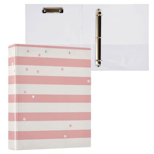 Foiosoh Drei-Ring-Ordner mit Klemmbrett, 1/2 Stück, College-Binder für Studenten, Hardcover, Pfirsichstreifen und Punkte Foiosoh Drei-Ring-Ordner mit Klemmbrett, 1/2 Stück, College-Binder für Studenten, Hardcover, Pfirsichstreifen und Punkte von Foiosoh