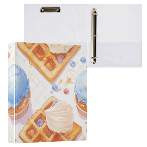 Foiosoh Notizbuch mit 3 Ringen, 3,5 cm, Ordner mit Innentaschen, 1/2er-Pack, Schulbedarf, 200 Blatt Eiscreme-Kekse Foiosoh Notizbuch mit 3 Ringen, 3,5 cm, Ordner mit Innentaschen, 1/2er-Pack, Schulbedarf, 200 Blatt Eiscreme-Kekse von Foiosoh