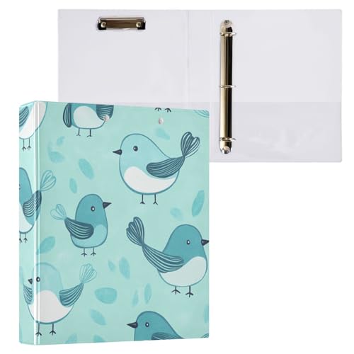 Foiosoh Notizbuch mit drei Ringen, 1 und 1/2 Zoll Ordner mit Innentaschen, 1/2 Packungen, Ordner für Studenten, Hardcover, niedliches Vogelmuster, Türkis Foiosoh Notizbuch mit drei Ringen, 1 und 1/2 Zoll Ordner mit Innentaschen, 1/2 Packungen, Ordner für Studenten, Hardcover, niedliches Vogelmuster, Türkis von Foiosoh