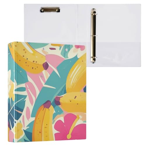 Foiosoh Notizbuch mit drei Ringen, 3,5 cm, Notizbuchordner mit Klemmbrett, 1/2 Packungen, Collegeordner für Studenten, Hardcover, süße Banane und Blätter Foiosoh Notizbuch mit drei Ringen, 3,5 cm, Notizbuchordner mit Klemmbrett, 1/2 Packungen, Collegeordner für Studenten, Hardcover, süße Banane und Blätter von Foiosoh