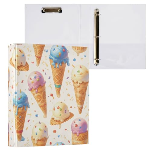 Foiosoh Notizbuch mit drei Ringen, 3,5 cm, mit Innentaschen, 1/2 Packungen, College-Ordner für Studenten, Hardcover, Eiscreme Foiosoh Notizbuch mit drei Ringen, 3,5 cm, mit Innentaschen, 1/2 Packungen, College-Ordner für Studenten, Hardcover, Eiscreme von Foiosoh