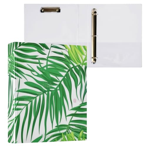Foiosoh Notizbuch mit drei Ringen, 3,8 cm (1,5 Zoll), mit Tascheneinband, 1/2er-Pack, College-Binder für Studenten, 200 Blatt, Palmblatt von Foiosoh