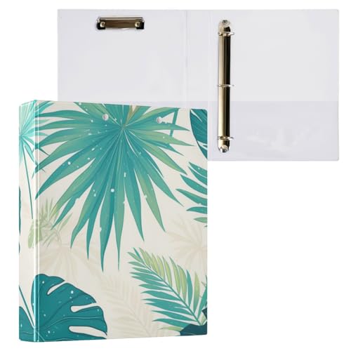 Foiosoh Notizbuchordner mit 3 Ringen, 3,8 cm, mit Taschen, 1/2er-Pack, Ordner für Studenten, 200 Blatt, tropische Palmenblätter Foiosoh Notizbuchordner mit 3 Ringen, 3,8 cm, mit Taschen, 1/2er-Pack, Ordner für Studenten, 200 Blatt, tropische Palmenblätter von Foiosoh