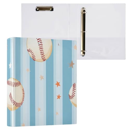 Foiosoh Ordner mit 3 Ringen, 3,5 cm, mit Taschen, 1/2er-Pack, Schulhefter Hardcover, Baseball, Blau Foiosoh Ordner mit 3 Ringen, 3,5 cm, mit Taschen, 1/2er-Pack, Schulhefter Hardcover, Baseball, Blau von Foiosoh