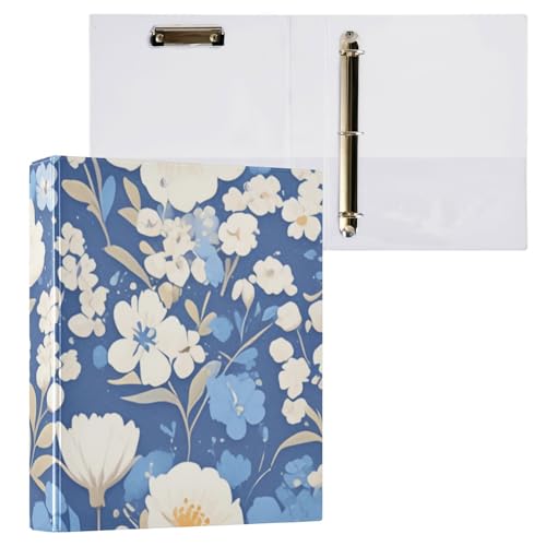 Foiosoh Ordner mit 3 Ringen, 3,5 cm, mit Tascheneinband, 1/2 Packung, Collegeordner für Studenten, 200 Blatt, Dorfstil, Blumen, Blau Foiosoh Ordner mit 3 Ringen, 3,5 cm, mit Tascheneinband, 1/2 Packung, Collegeordner für Studenten, 200 Blatt, Dorfstil, Blumen, Blau von Foiosoh