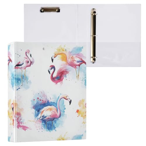 Foiosoh Ordner mit 3 Ringen, 3,8 cm, mit Taschen, 1/2 Stück, Schulbedarf, Hardcover, niedlicher Flamingo, Weiß und Blau Foiosoh Ordner mit 3 Ringen, 3,8 cm, mit Taschen, 1/2 Stück, Schulbedarf, Hardcover, niedlicher Flamingo, Weiß und Blau von Foiosoh