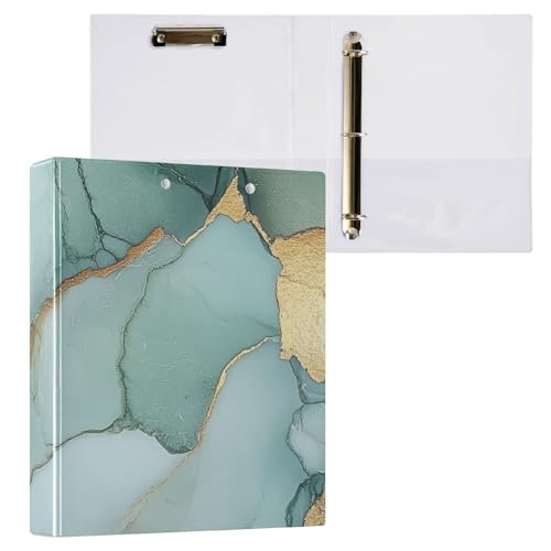 Foiosoh Ordner mit 3 Ringen, 3,8 cm, mit Tascheneinband, 1/2er-Pack, Schulhefter Hardcover, Marmor, Salbeigrün, Weiß Foiosoh Ordner mit 3 Ringen, 3,8 cm, mit Tascheneinband, 1/2er-Pack, Schulhefter Hardcover, Marmor, Salbeigrün, Weiß von Foiosoh