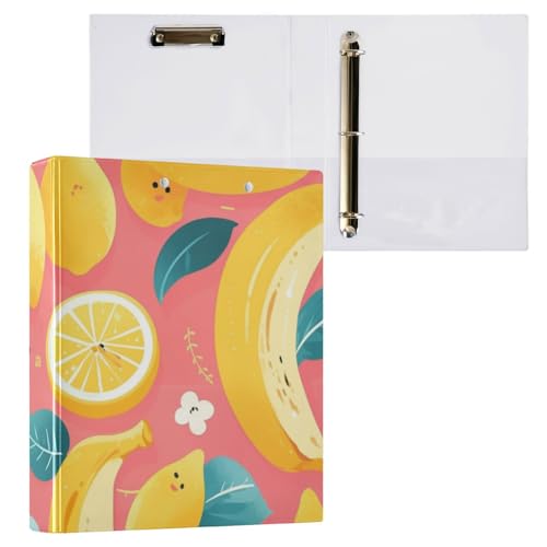 Foiosoh Ordner mit drei Ringen, 3,8 cm, mit Taschen, 1/2er-Pack, Schulbedarf, Hardcover, Banane Foiosoh Ordner mit drei Ringen, 3,8 cm, mit Taschen, 1/2er-Pack, Schulbedarf, Hardcover, Banane von Foiosoh