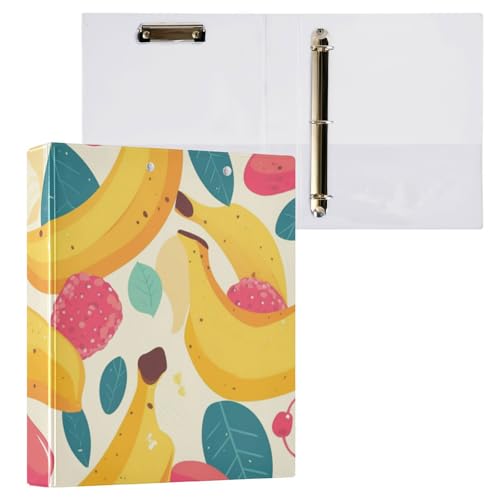 Foiosoh Ringbücher mit runden Ringen, 3,8 cm, mit Taschen, 1/2 Packungen, Schulordner, 200 Blatt, Sweet Banana Foiosoh Ringbücher mit runden Ringen, 3,8 cm, mit Taschen, 1/2 Packungen, Schulordner, 200 Blatt, Sweet Banana von Foiosoh