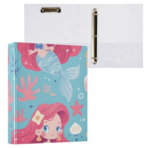 Foiosoh Ringbücher mit runden Ringen, 3,8 cm, mit Taschen, 1/2er-Pack, Ordner für Studenten, 200 Blatt, niedliche Meerjungfrau Foiosoh Ringbücher mit runden Ringen, 3,8 cm, mit Taschen, 1/2er-Pack, Ordner für Studenten, 200 Blatt, niedliche Meerjungfrau von Foiosoh