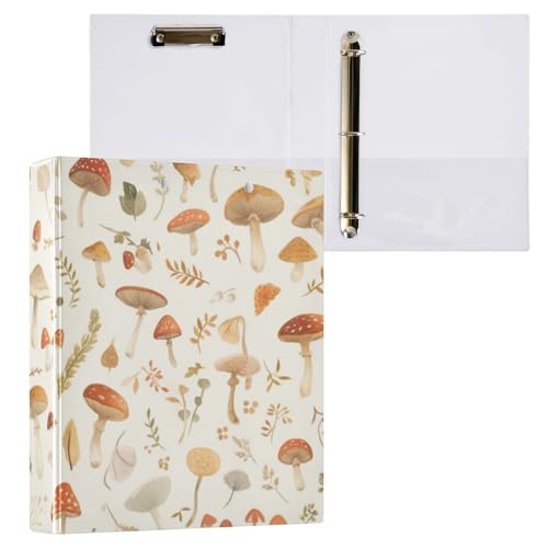 Foiosoh Ringbücher mit runden Ringen, 3,8 cm und 1,27 cm, mit Innentaschen, 1/2er-Pack, Schulbedarf, Hardcover, niedliche Aquarell-Pilze Foiosoh Ringbücher mit runden Ringen, 3,8 cm und 1,27 cm, mit Innentaschen, 1/2er-Pack, Schulbedarf, Hardcover, niedliche Aquarell-Pilze von Foiosoh