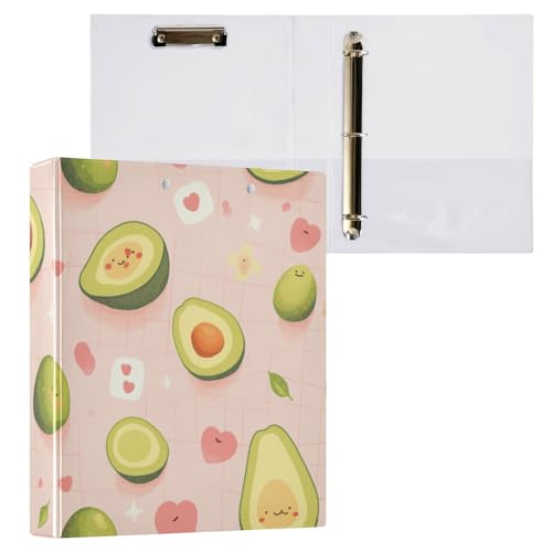 Foiosoh Runde Ringe Notizbuch, 3,8 cm, Notizbuchordner mit Taschen, 1/2 Stück, Binder für Studenten, Hardcover, grünes Avocado-Muster Foiosoh Runde Ringe Notizbuch, 3,8 cm, Notizbuchordner mit Taschen, 1/2 Stück, Binder für Studenten, Hardcover, grünes Avocado-Muster von Foiosoh