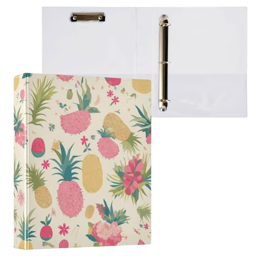 Foiosoh Runde Ringe Notizbuchbinder 1,5 Zoll Notizbuch Ordner mit Taschen 1/2 Stück College Binder für Studenten 200 Blatt Banane Ananas Beige Foiosoh Runde Ringe Notizbuchbinder 1,5 Zoll Notizbuch Ordner mit Taschen 1/2 Stück College Binder für Studenten 200 Blatt Banane Ananas Beige von Foiosoh