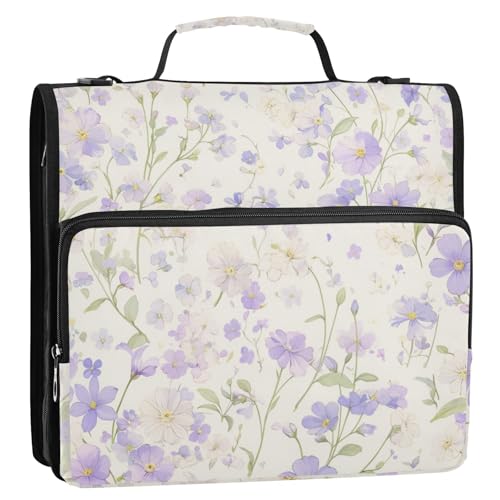 Froal Dokumenten-Organizer, 3,8 cm, 3 Ringe, mit extra Taschen und Schultergurt, Dokumenten-Organizer, Tasche, geeignet für Mittelschule, Violett Froal Dokumenten-Organizer, 3,8 cm, 3 Ringe, mit extra Taschen und Schultergurt, Dokumenten-Organizer, Tasche, geeignet für Mittelschule, Violett von Foiosoh