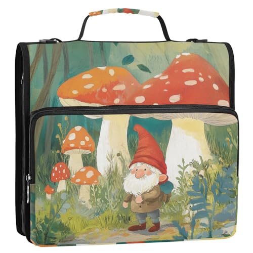 Gnome and Mushrooms 3 Rings Sturdy Zipper Binder with Strap Includes Zip Pocket Portfolio Binder for Middle School Gnome and Mushrooms 3 Rings Sturdy Zipper Binder with Strap Includes Zip Pocket Portfolio Binder for Middle School von Foiosoh