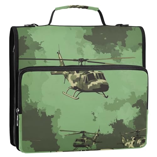 Hubschrauber-Ordner mit 3 Ringen, 3,8 cm, mit extra Taschen, Schultergurt und Griff, einfach zu tragen, Schulbedarf, Organizer für Mittelschule, 3,8 cm von Foiosoh