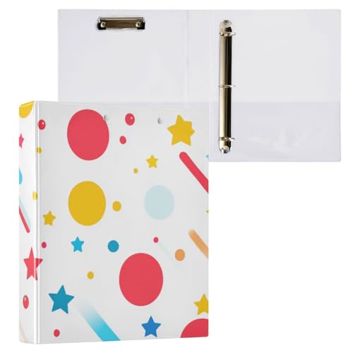 Notizbuch mit drei Ringen, 3,8 cm, Ordner mit Taschen, 1/2 Packungen, Ordner für Studenten, 200 Blatt, Stern und runder Kreis Notizbuch mit drei Ringen, 3,8 cm, Ordner mit Taschen, 1/2 Packungen, Ordner für Studenten, 200 Blatt, Stern und runder Kreis von Foiosoh