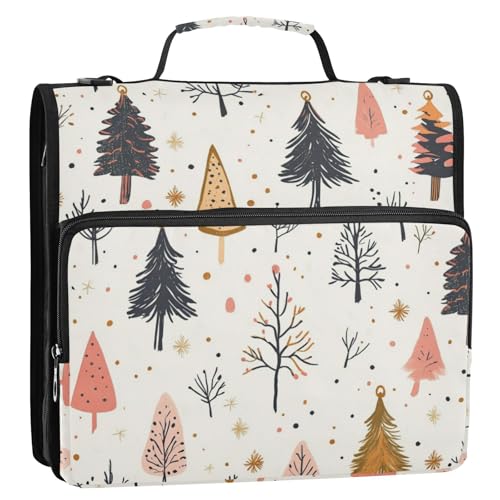 Ordner-Organizer mit 3 Ringen, 3,8 cm, mit Schultergurt, mehrere Fächer, Dokumentenaufbewahrung, Aufbewahrungstasche für Mittelschule, Beige von Foiosoh