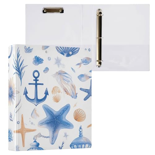 Ordner mit 3 Ringen, 3,8 cm, mit Klemmbrett, 1/2 Packung Ordner, Collegebinder, für Studenten, Hardcover, blaues Seeschiff Ordner mit 3 Ringen, 3,8 cm, mit Klemmbrett, 1/2 Packung Ordner, Collegebinder, für Studenten, Hardcover, blaues Seeschiff von Foiosoh