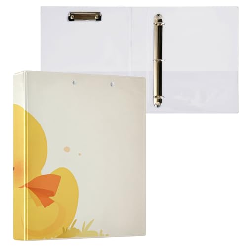 Ordner mit 3 Ringen, 3,8 cm, mit Klemmbrett, 1/2er-Pack für Briefgröße (27,9 x 21,6 cm), Hardcover, Shy Duck Muster von Foiosoh