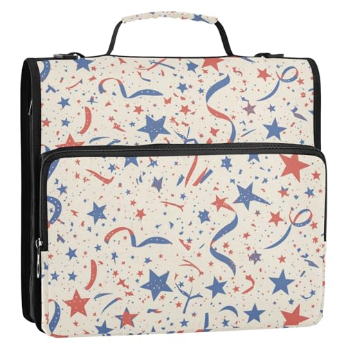 Ordner mit 3 Ringen, Reißverschluss, mit Schultergurt und Griff, mehrere Taschen, Reißverschluss, Portfolio für Schule und Büro, 3,8 cm von Foiosoh