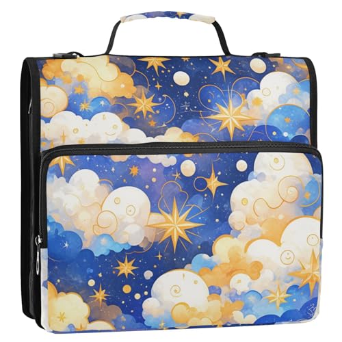 Organizer mit 3 Ringen, 3,8 cm, Blau und Gold, mit Griff und abnehmbarem Schultergurt, Kapazität für Dokumente, Akten, Aufbewahrungstasche, geeignet für Mittelschule Organizer mit 3 Ringen, 3,8 cm, Blau und Gold, mit Griff und abnehmbarem Schultergurt, Kapazität für Dokumente, Akten, Aufbewahrungstasche, geeignet für Mittelschule von Foiosoh