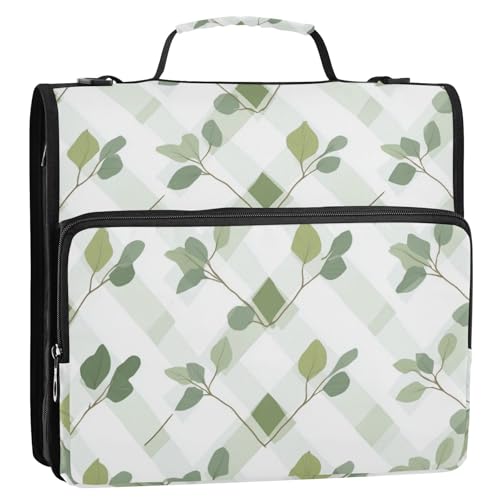 Rhomboid weiß weiß 3 Ringe Organizer Ordner mit Griff und abnehmbarem Schultergurt, mehrere Taschen, Portfolio-Ordner für Büro, Schule von Foiosoh
