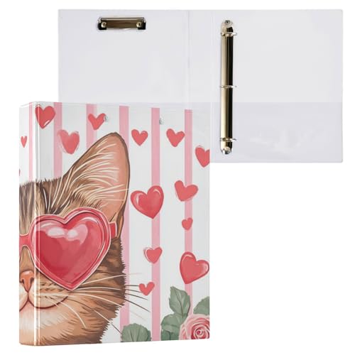 Runde Ringe Binders 1-1/2 Zoll Notizbuch Ordner mit Klemmbrett 1/2 Stück Schulordner Hardcover Niedliche Katze Pfirsichrose Runde Ringe Binders 1-1/2 Zoll Notizbuch Ordner mit Klemmbrett 1/2 Stück Schulordner Hardcover Niedliche Katze Pfirsichrose von Foiosoh