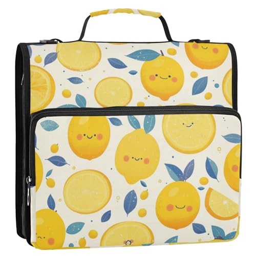 Yelllow Lemon Organizer mit 3 Ringen, 3,8 cm, mit Griff, mehrere Taschen, Schulordner, Organizer für Schule und Büro Yelllow Lemon Organizer mit 3 Ringen, 3,8 cm, mit Griff, mehrere Taschen, Schulordner, Organizer für Schule und Büro von Foiosoh