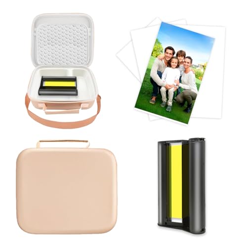 Foiset Für Canon Selphy cp1500 / cp1300 / cp1200 KP-108IN 3115B001(AA) Schutzhülle in Roségold, langlebig und praktisch für den Außenbereich und Druck mit 1 Patrone + 36 Blatt Fotopapier von Foiset