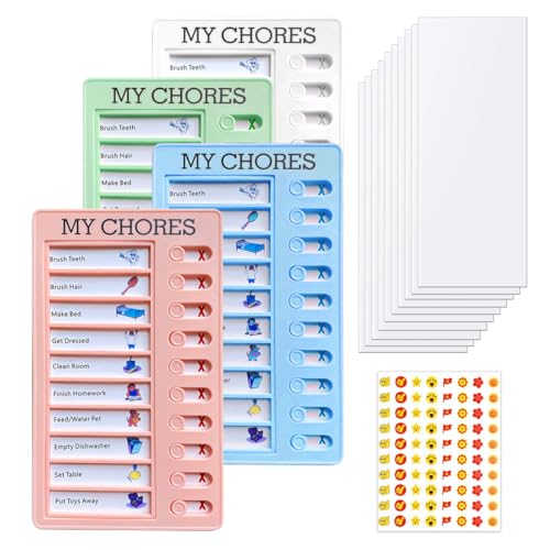 My Chores Chore Chart Memo Checklist Board Mit 10 leeren Papieren und Belohnungsaufklebern für mehrere Kinder Erwachsene Home Travel Reminder Tool von Fokecci