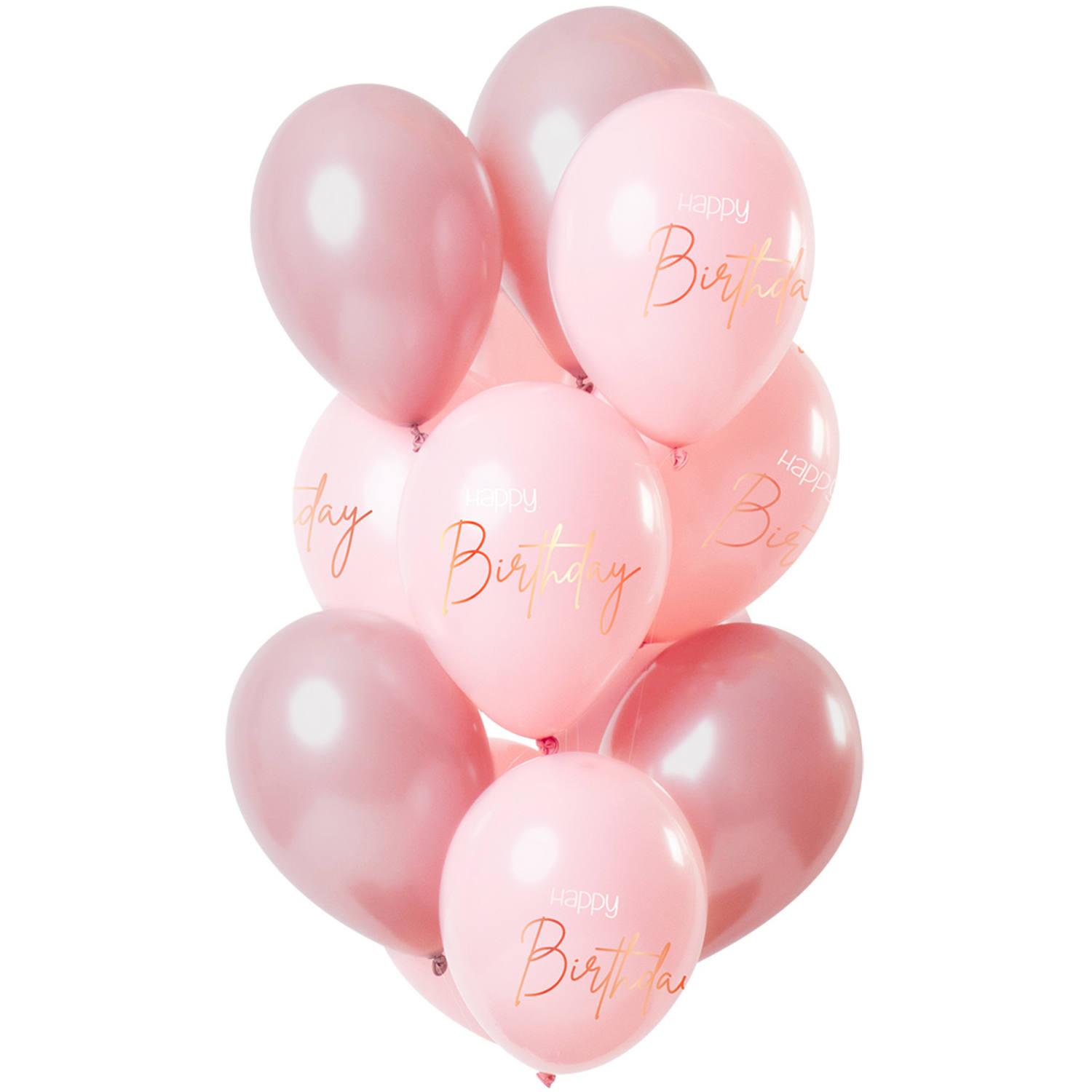 Ballon Set Elegant Lush Blush Happy Birthday Pink 30cm - 12 Stück von Folat B.V.