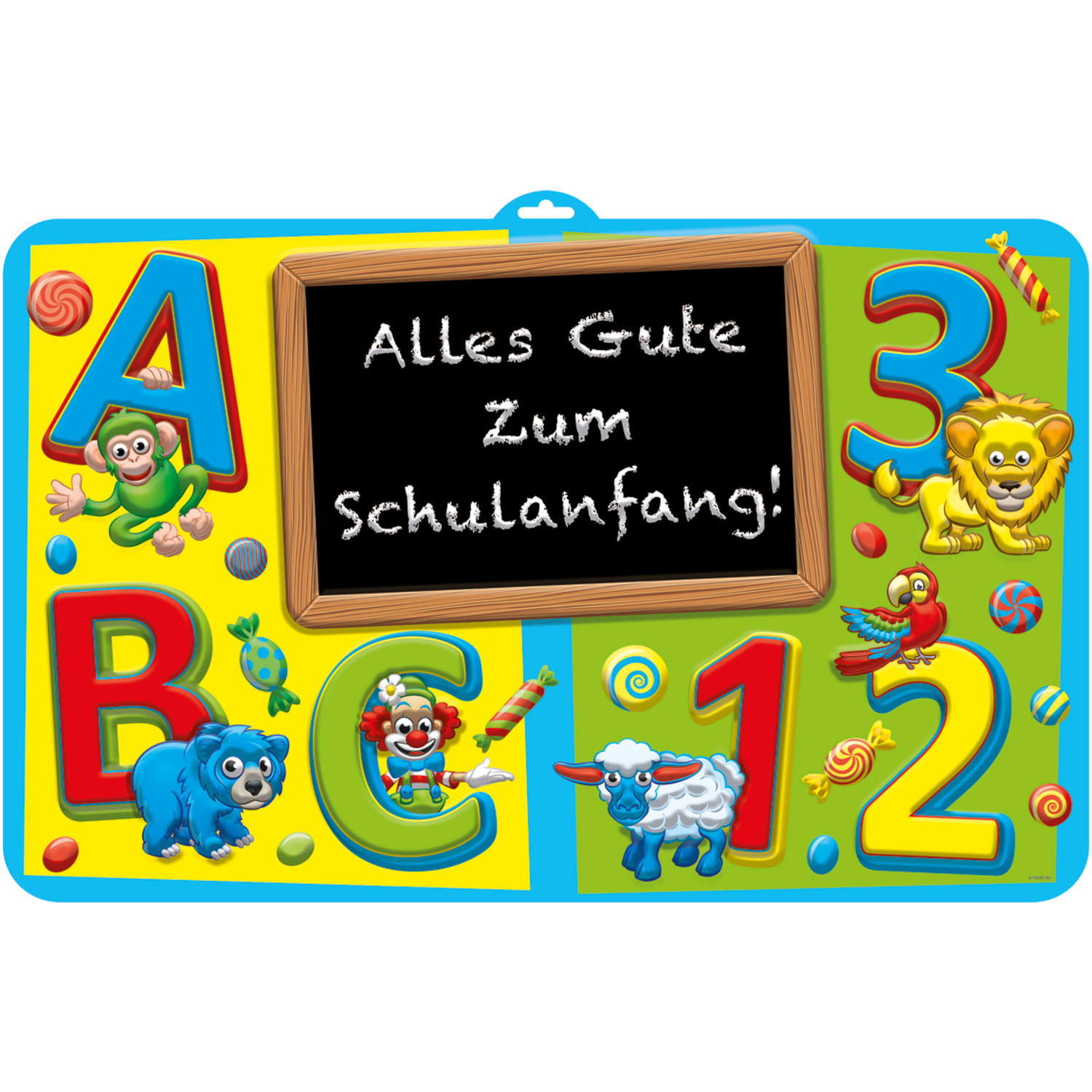 Kinderfest ABC 3D Türschild mit Aufschrift Alles Gute zum Schulanfang! - 58x38 cm von Folat B.V.