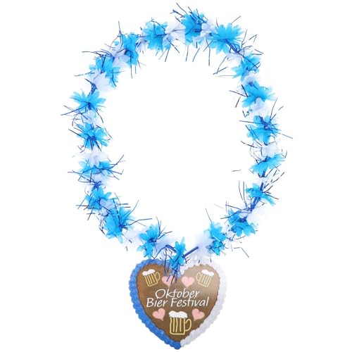 Folat 1 Blumenkette * Oktoberfest * mit Blumen in blau und weiß // mit Herze von Folat